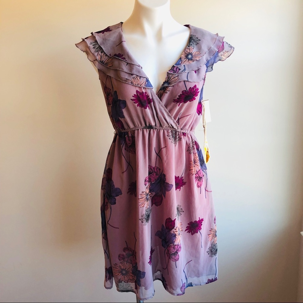 NWT purple floral flowy dress